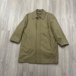 Pendleton Trench Coat Long Jacket Men’s Medium Tan Wool Overcoat Preppy Winter